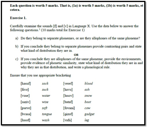 phonology assignment sample